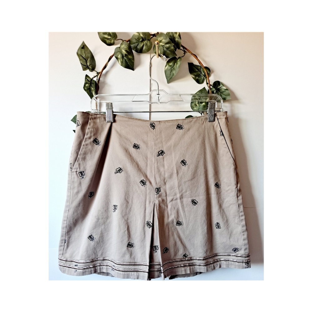 LizGolf  Liz Clairborne Women's 8 Novelty Print Golf Skirt Skort Tan Khaki